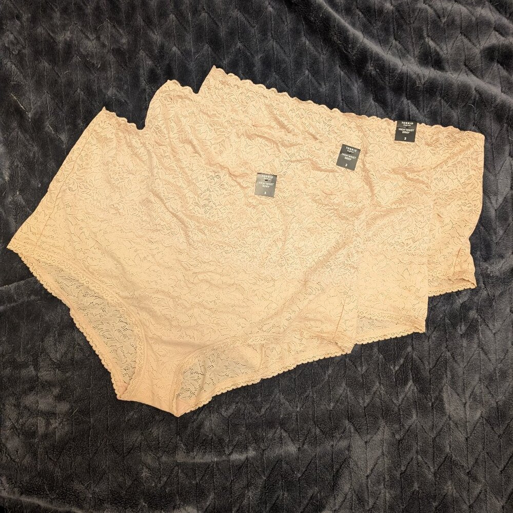 3 pairs - Torrid 4-Way Stretch High-Rise Lace Panties - NWT